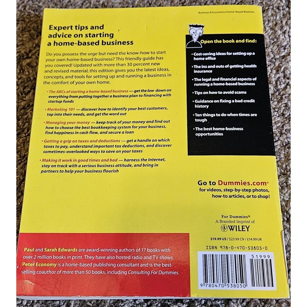 Home-Based Business for Dummies 3rd Edition Paperback Paul Edwards Sarah Edwards